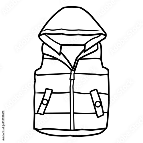 Cropped puffer jacket vector in black and white