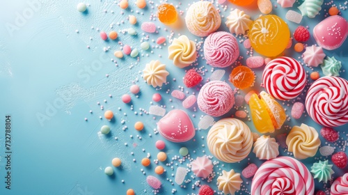A delightful assortment of sugary confections, arranged in a mesmerizing disp...