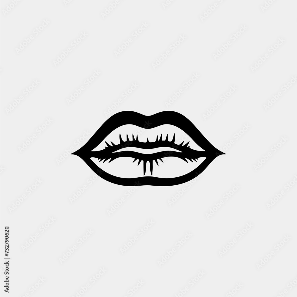 lips icon vector isolated on white background lips icon vector isolated on white background