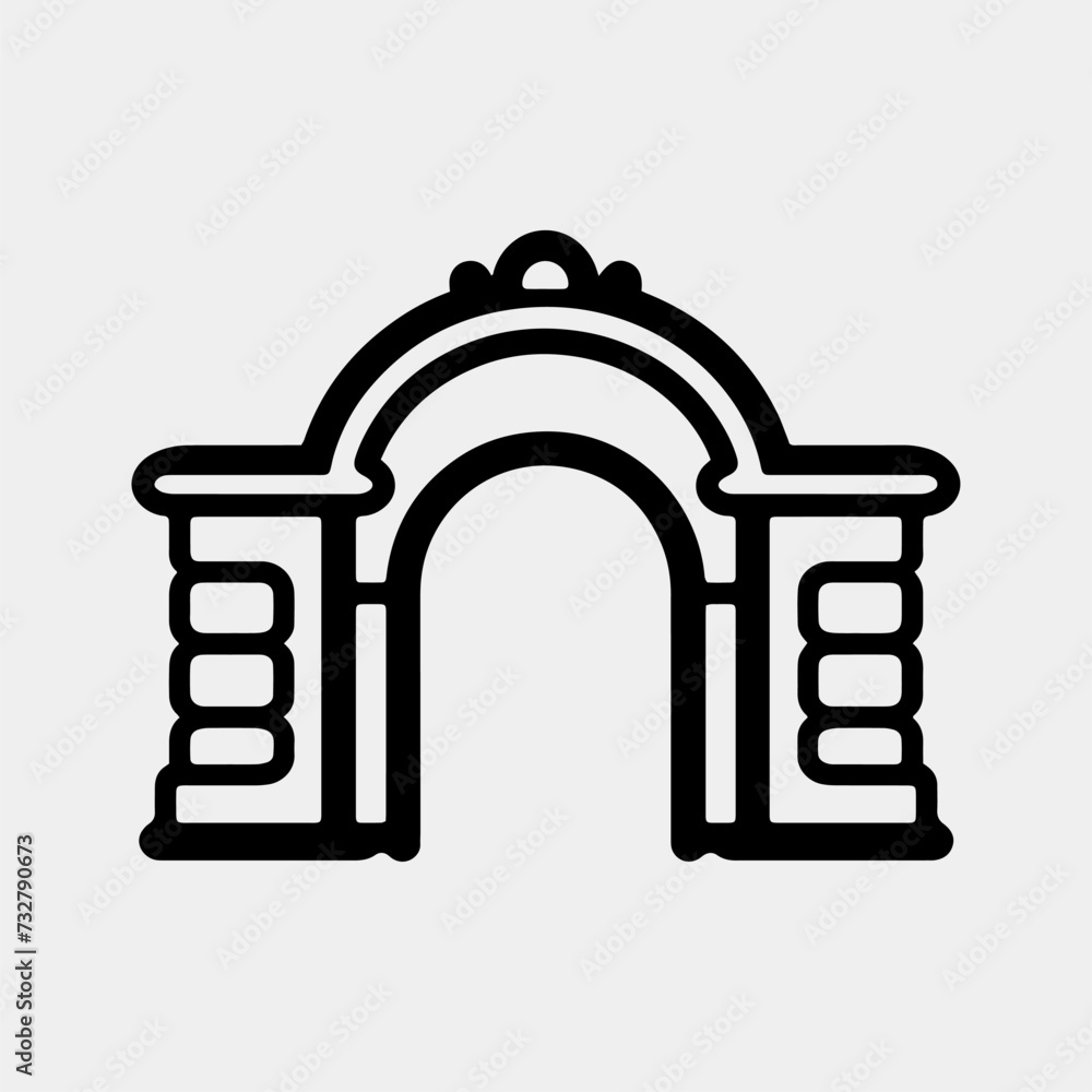 museum icon. vector illustration. isolated and graphic symbol. thin line pictogram museum icon. vector illustration. isolated and graphic symbol. thin line pictogram