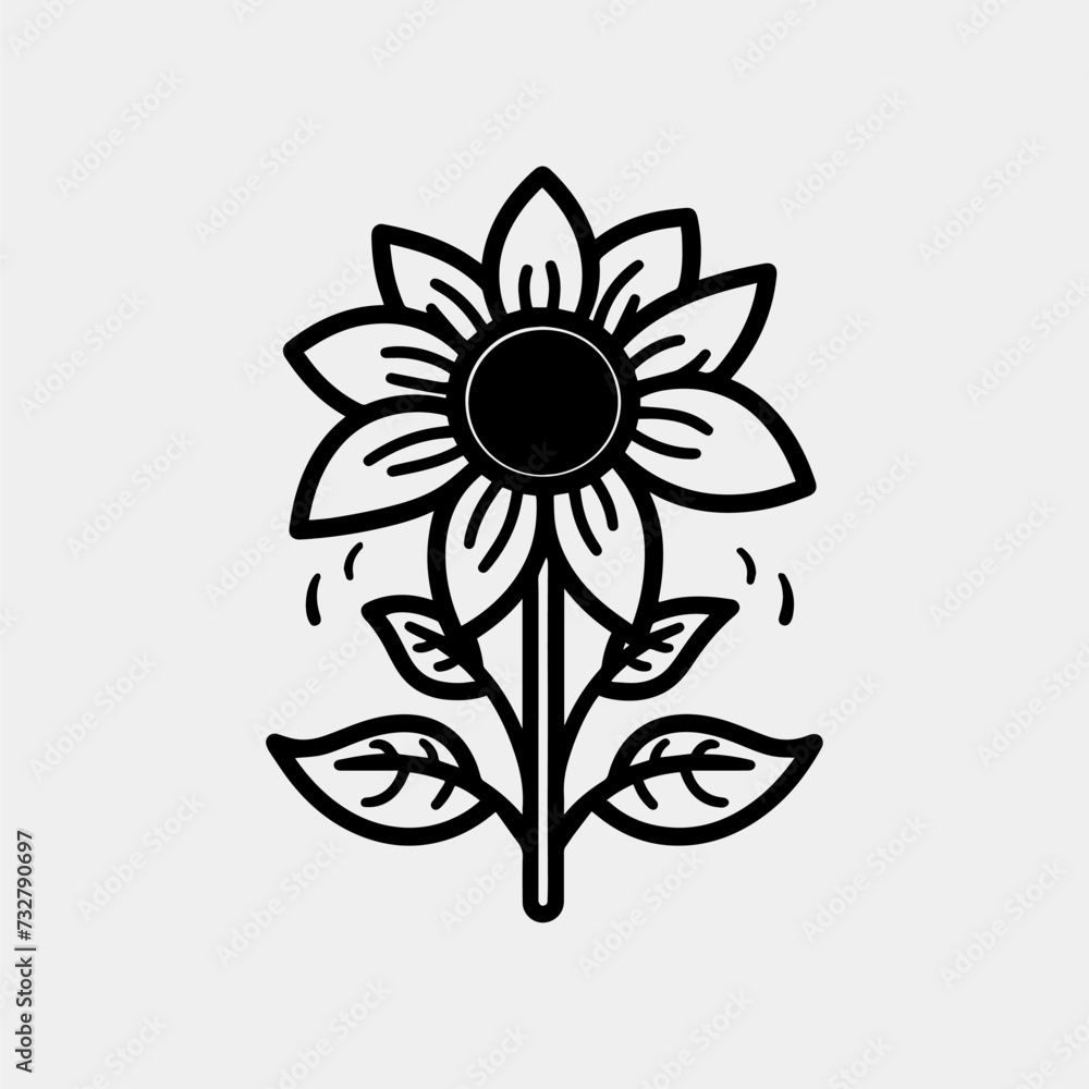 sunflower icon vector illustration design. sunflower icon vector illustration design.