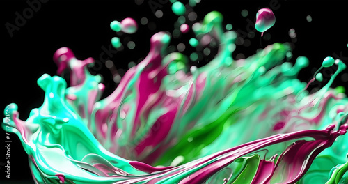 Beautiful abstract colorful paint explosion in motion