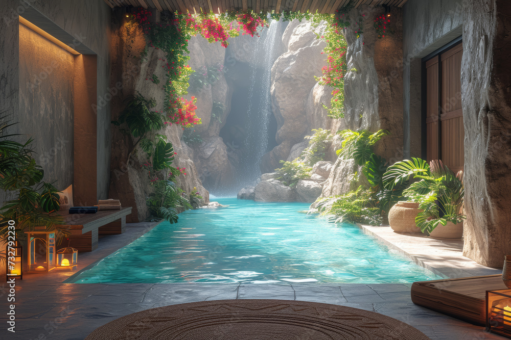 An immersive augmented reality experience that transforms a room into a relaxing spa environment, complete with soothing music, aromatherapy, and virtual massage sessions.  Generative Ai.