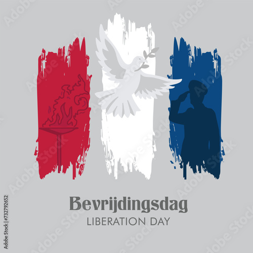 VECTORS. Banner for Liberation Day, known in Dutch as 'Bevrijdingsdag' (Netherlands)