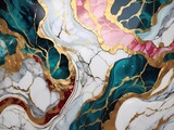 Texture marmoree lussuose con dettagli dorati e abbellimenti di pietre preziose

