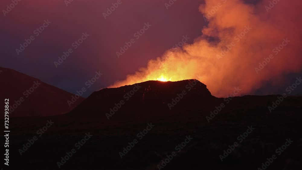 Iceland volcano eruption lava magma from crater Fagradalsfjall Hagafell Grindavik Iceland volcano eruption lava magma from crater Fagradalsfjall Hagafell Grindavik