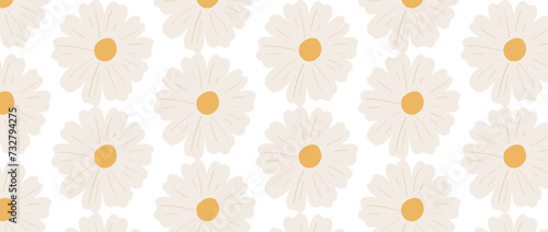 Cute seamless pattern with flowers