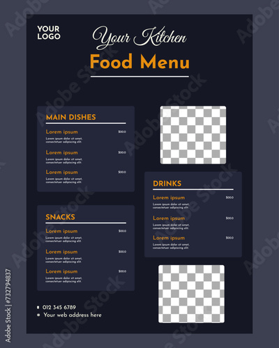 Vector Restaurant menu brochure template design