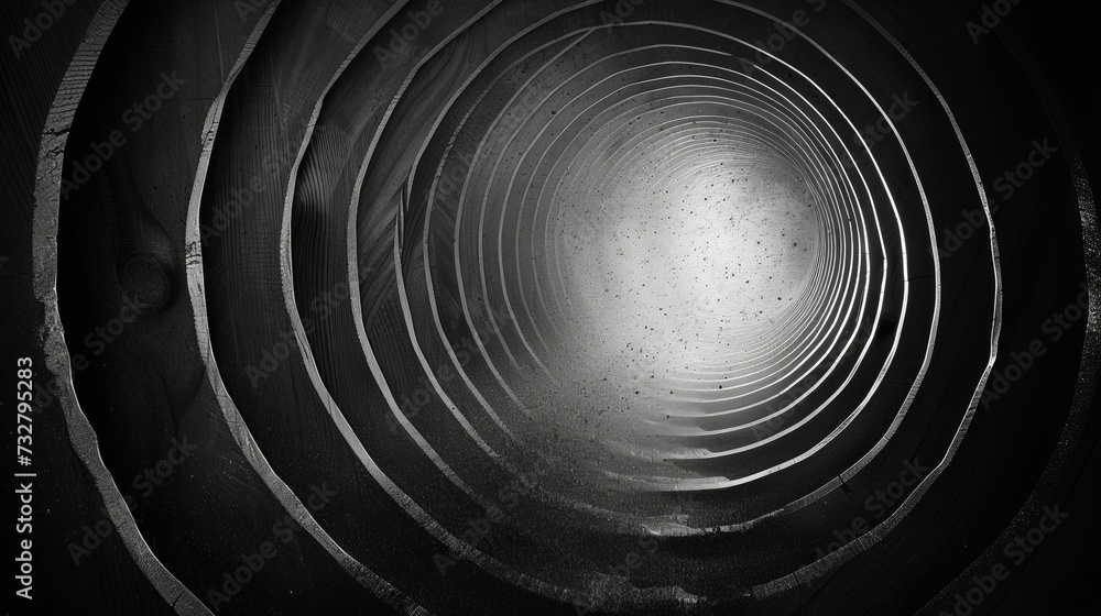 Fototapeta premium An intricate black-gray circular pattern takes center stage in this mesmerizing abstract wallpaper. Capture the eye with its mesmerizing design.