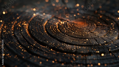 An intricate black and gold circular pattern takes center stage in this mesmerizing abstract wallpaper. Capture the eye with its mesmerizing design.