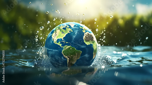 World water day concept, idea of saving water and protecting world environment