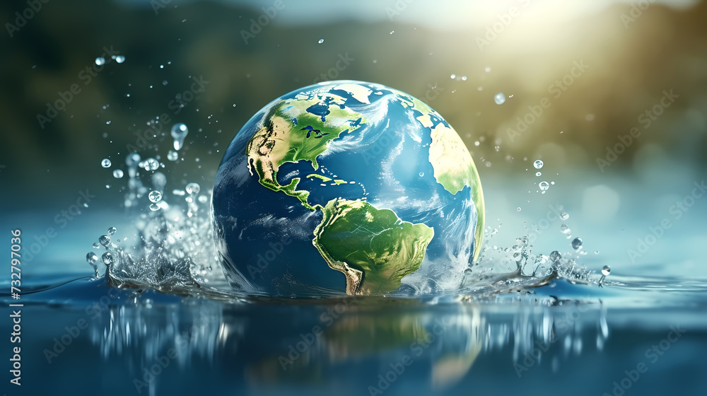 World water day concept, idea of saving water and protecting world environment World water day concept, idea of saving water and protecting world environment