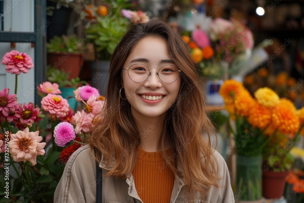 Photo of a smiling florist