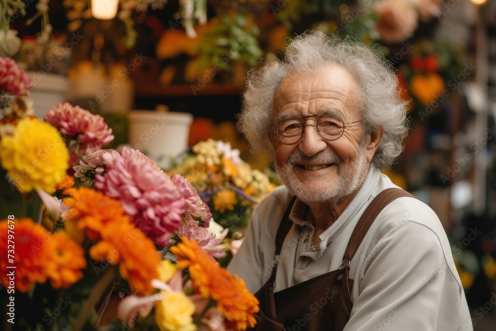 Photo of a smiling florist Photo of a smiling florist