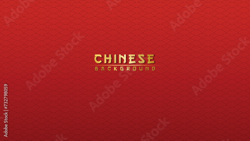 Chinese background. Red background with a typical Chinese wave and sea motif