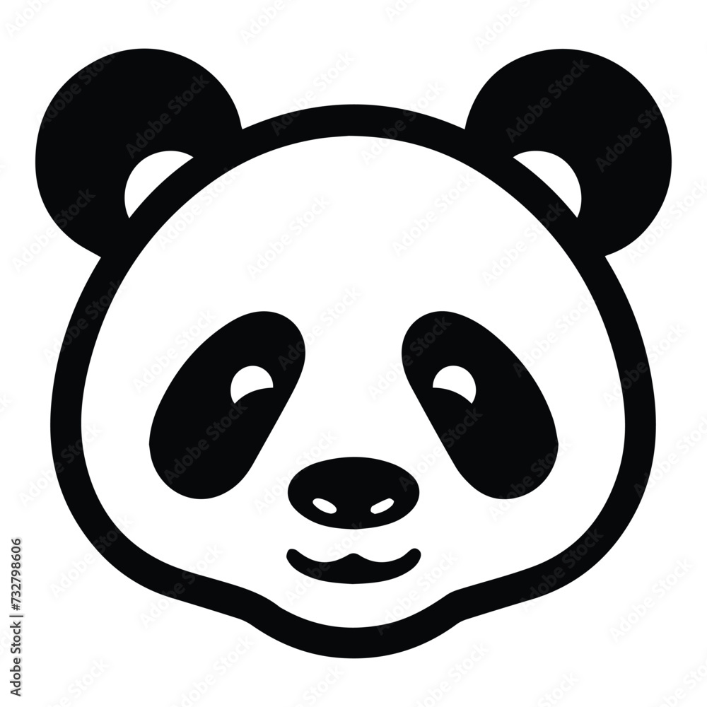 Panda Flat Icon Isolated On White Background Panda Flat Icon Isolated On White Background