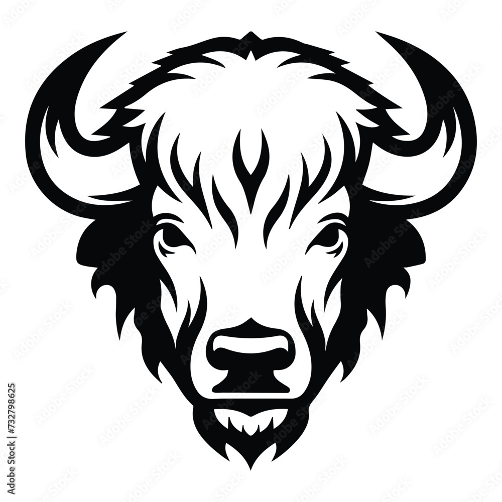 Bison Flat Icon Isolated On White Background