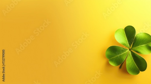 St. Patrick's Day abstract yellow background decorated with shamrock leaves. Patrick Day pub celebrating