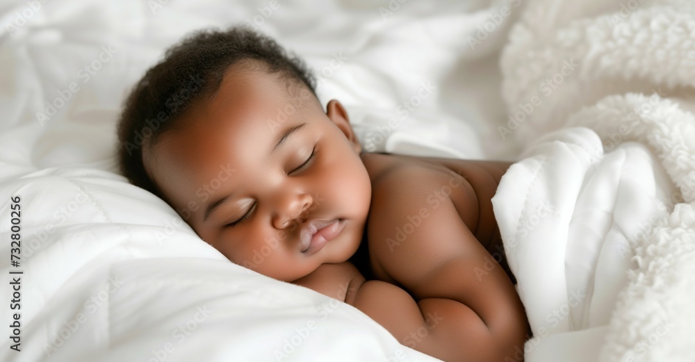 Peaceful Newborn Sleeping Serenely. Generative ai Peaceful Newborn Sleeping Serenely. Generative ai