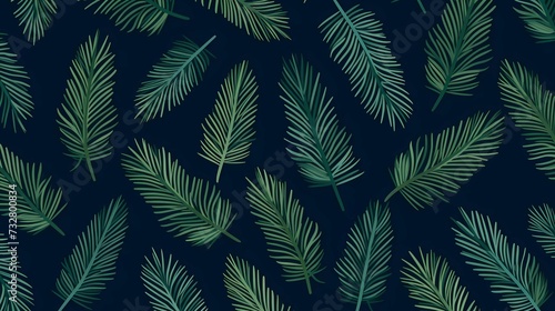 seamless background with coniferous branches pattern, coniferous, fir, 