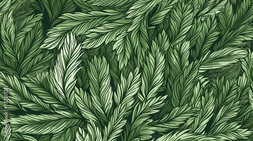 seamless background with coniferous branches pattern, coniferous, fir, 