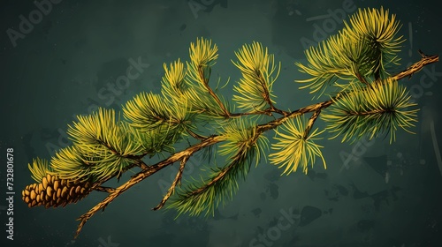 seamless background with coniferous branches pattern, coniferous, fir, 