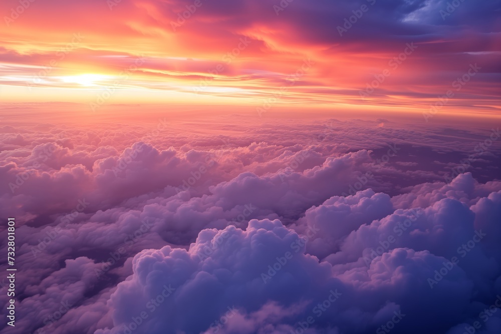 above the clouds at sunrise