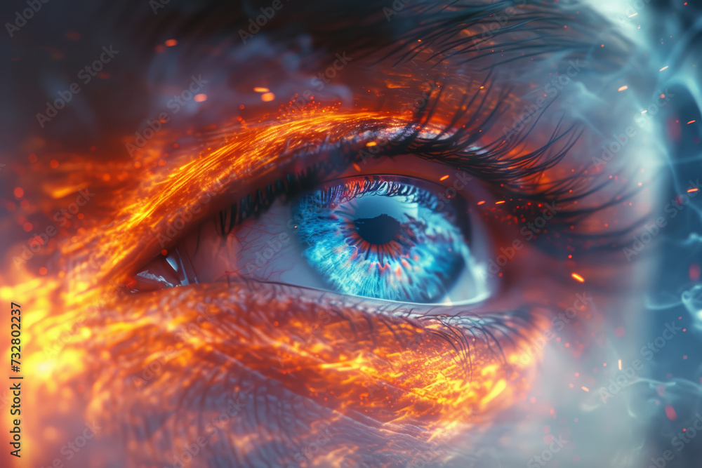 A mystical portrayal of a third eye emitting waves of light, symbolizing insight and foresight. Concept of third eye perception and psychic vision. Generative Ai. A mystical portrayal of a third eye emitting waves of light, symbolizing insight and foresight. Concept of third eye perception and psychic vision. Generative Ai.