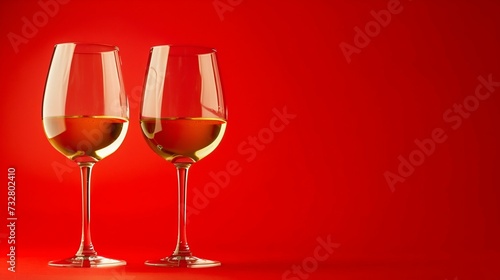 Toasting with White Wine: Elegance on Red. Generative ai