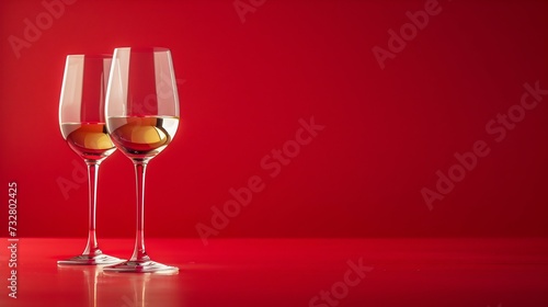 Toasting with White Wine: Elegance on Red. Generative ai