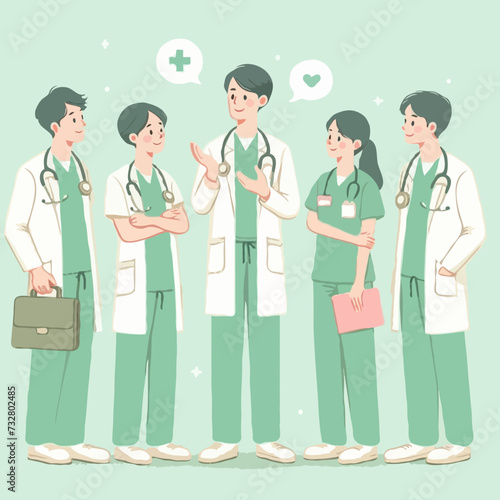 Medical employees talking with each other