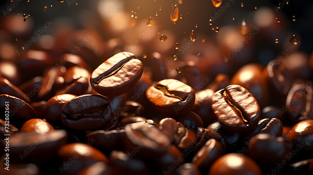 Coffee top view commercial photography, top down view with space for text Coffee top view commercial photography, top down view with space for text