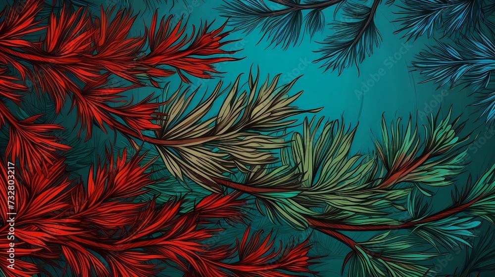 seamless background with coniferous branches pattern, coniferous, fir, seamless background with coniferous branches pattern, coniferous, fir,