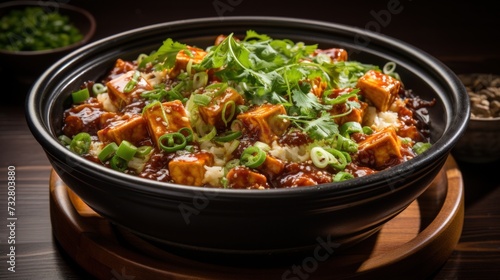 Szechuan Mapo Tofu. Best For Banner, Flyer, and Poster