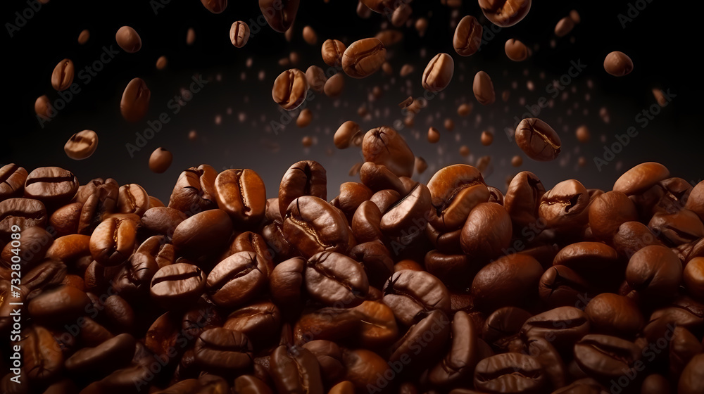 Coffee top view commercial photography, top down view with space for text Coffee top view commercial photography, top down view with space for text