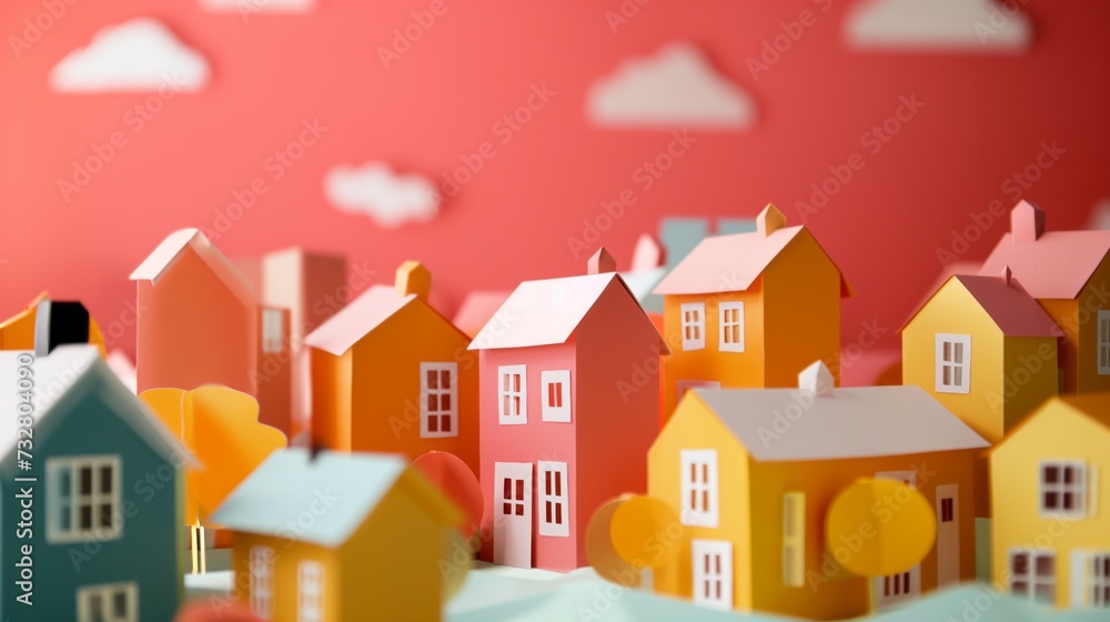Handmade paper houses. Generative AI Handmade paper houses. Generative AI