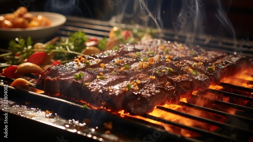 Teppanyaki Grilled Kobe Beef. Best For Banner, Flyer, and Poster