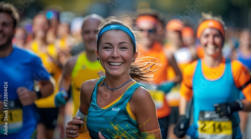 Unidentified female runners at the Stockholm Half Marathon.