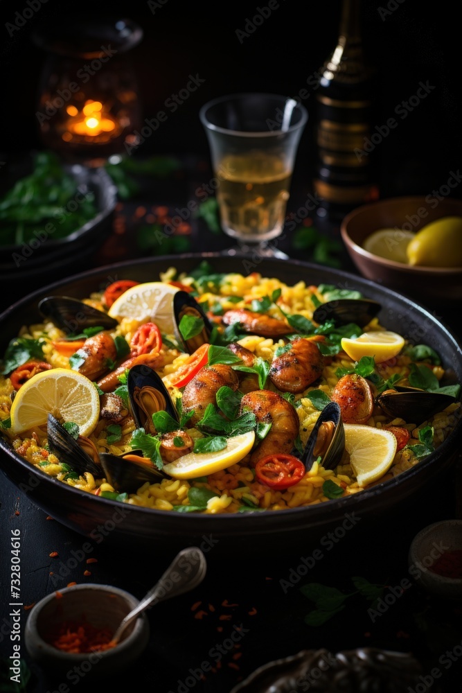 Paella with Saffron Infusion. Best For Banner, Flyer, and Poster Paella with Saffron Infusion. Best For Banner, Flyer, and Poster