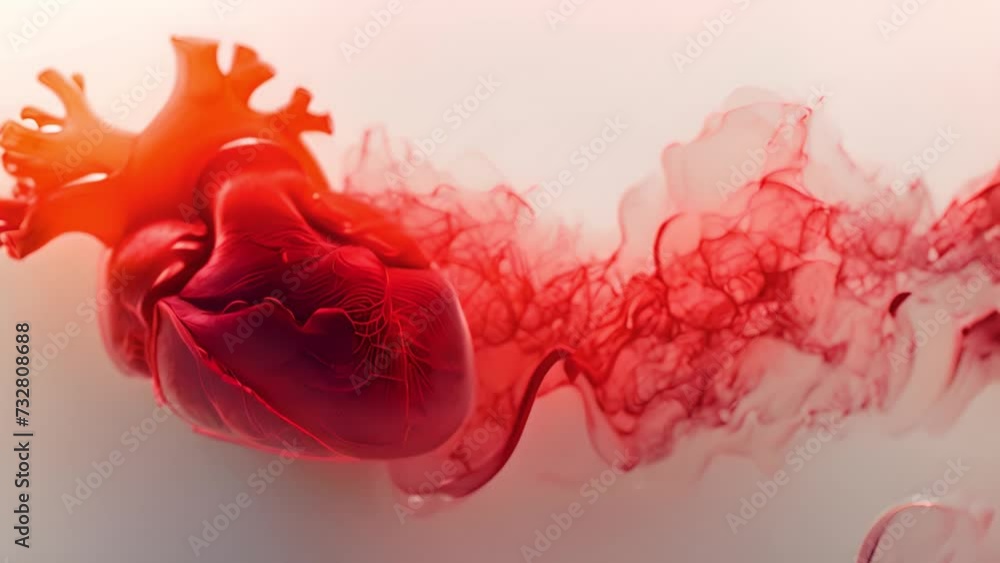 Realistic heart organ.Beating human heart, 3d realistic, anatomically