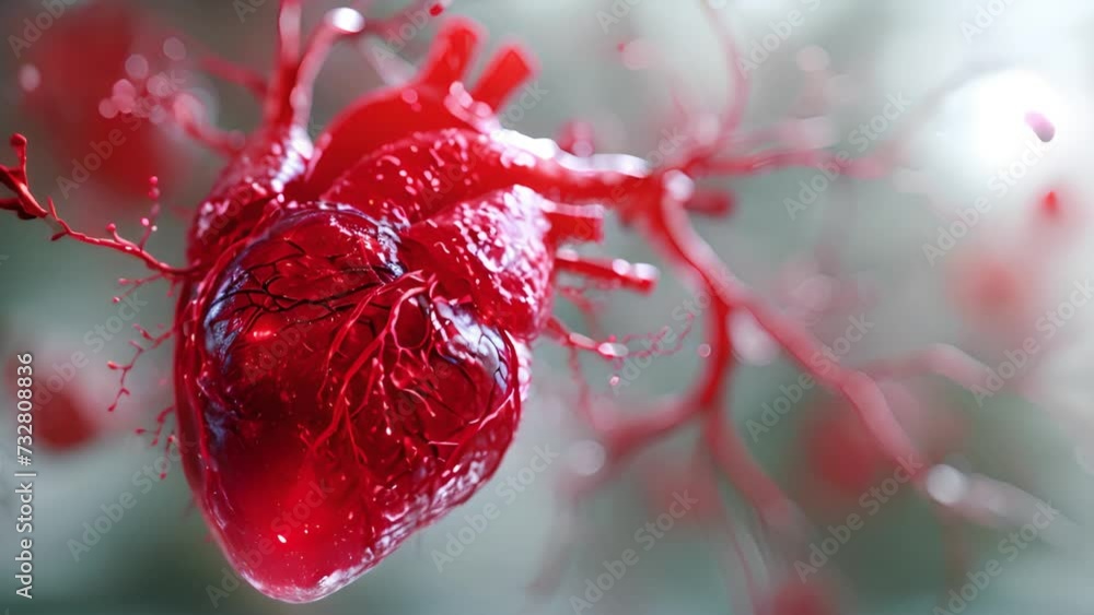 Vidéo Stock Realistic heart organ.Beating human heart, 3d realistic