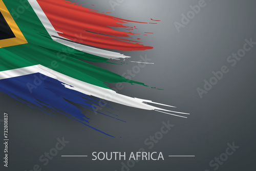 3d grunge brush stroke flag of South Africa
