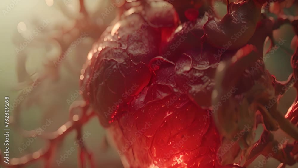 Beating Blood Vidéo Stock Realistic heart organ.Beating human heart, 3d realistic ...