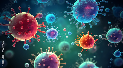 Macroscopic observation of organisms bacteria and cells and viruses under laboratory microscope