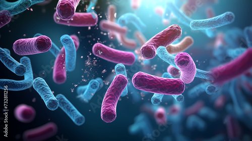 Macroscopic observation of organisms bacteria and cells and viruses under laboratory microscope