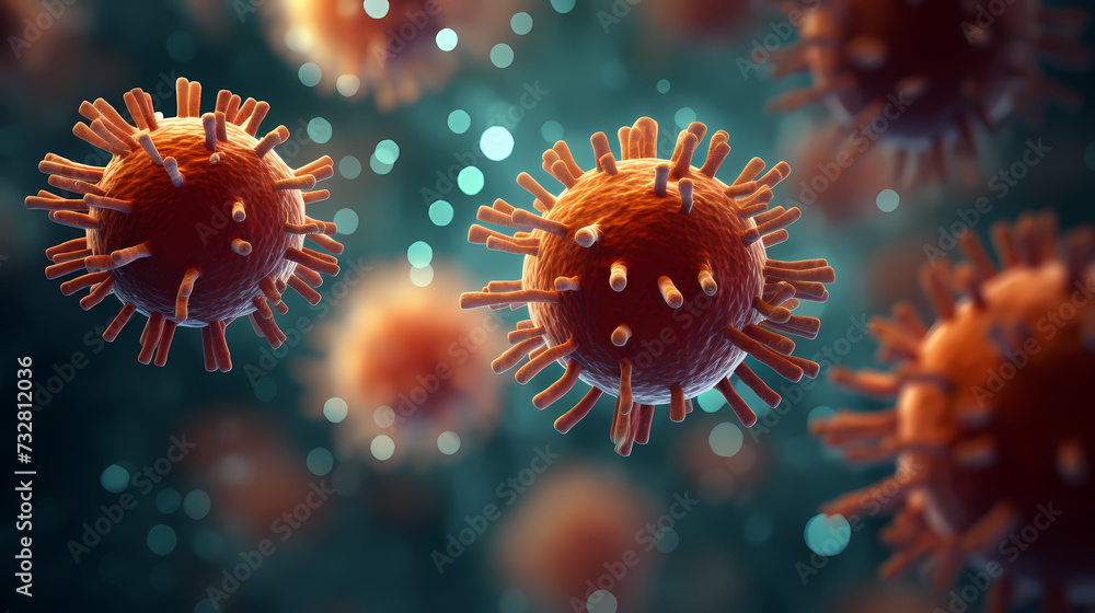 Various shapes of bacteria, probiotics under microscope, science, medicine concept background Various shapes of bacteria, probiotics under microscope, science, medicine concept background