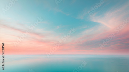Sky blue azure teal pink coral peach beige white abstract background. Color gradient ombre blur. Light pale pastel soft shade. Rough grain noise. Matt brushed shimmer. Liquid water. Design. Minimal. photo