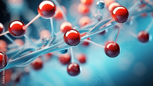 3d render of molecule scientific model. medical genetic research.