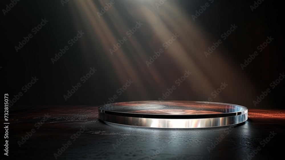 Dark background with clear glass base. Suitable for product display The set was enhanced with spotlights and studio lights. with realistic shadows and Helps add depth and realism. Dark background with clear glass base. Suitable for product display The set was enhanced with spotlights and studio lights. with realistic shadows and Helps add depth and realism.