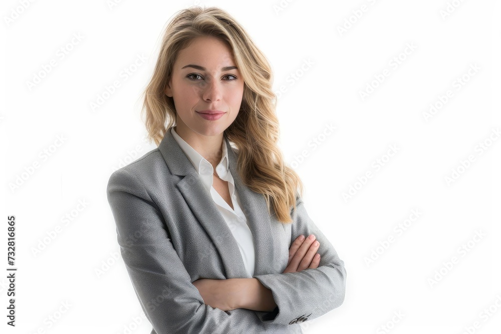 Isolated businesswoman portrait on a white background Depicting professionalism Confidence And the modern corporate woman Isolated businesswoman portrait on a white background Depicting professionalism Confidence And the modern corporate woman